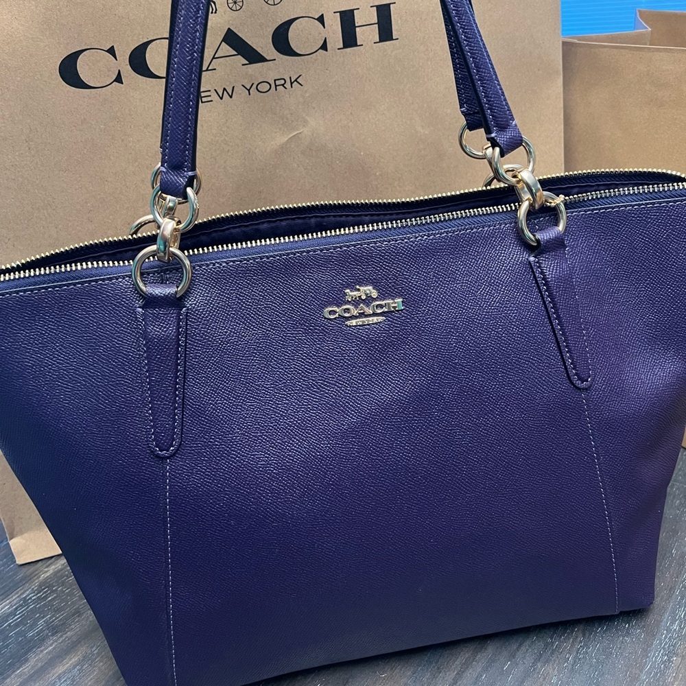 Coach Deep Purple Ava Tote Bag